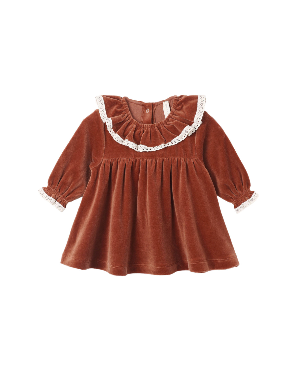 Velour Baby Dress- Redwood
