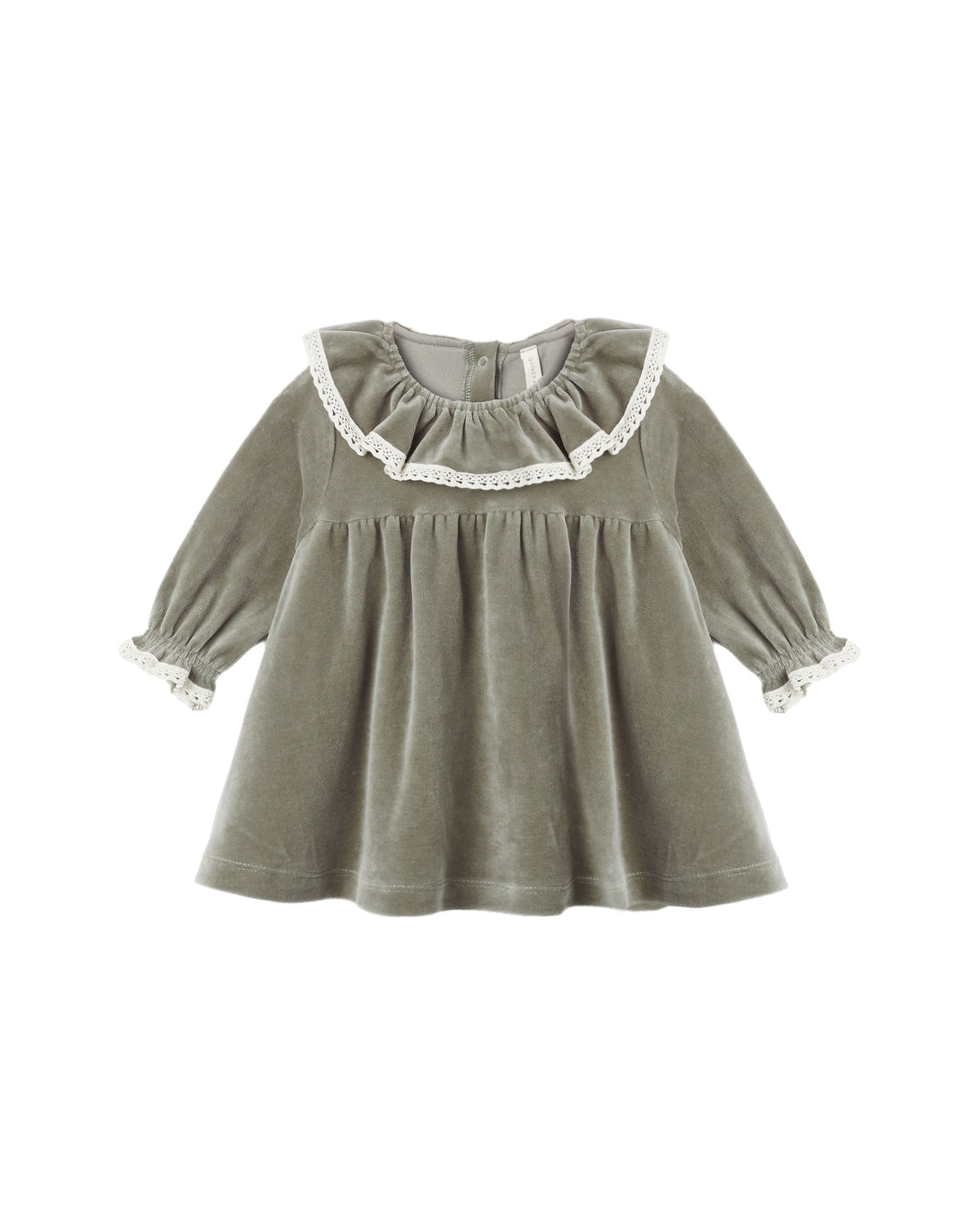 Velour Baby Dress- Spruce