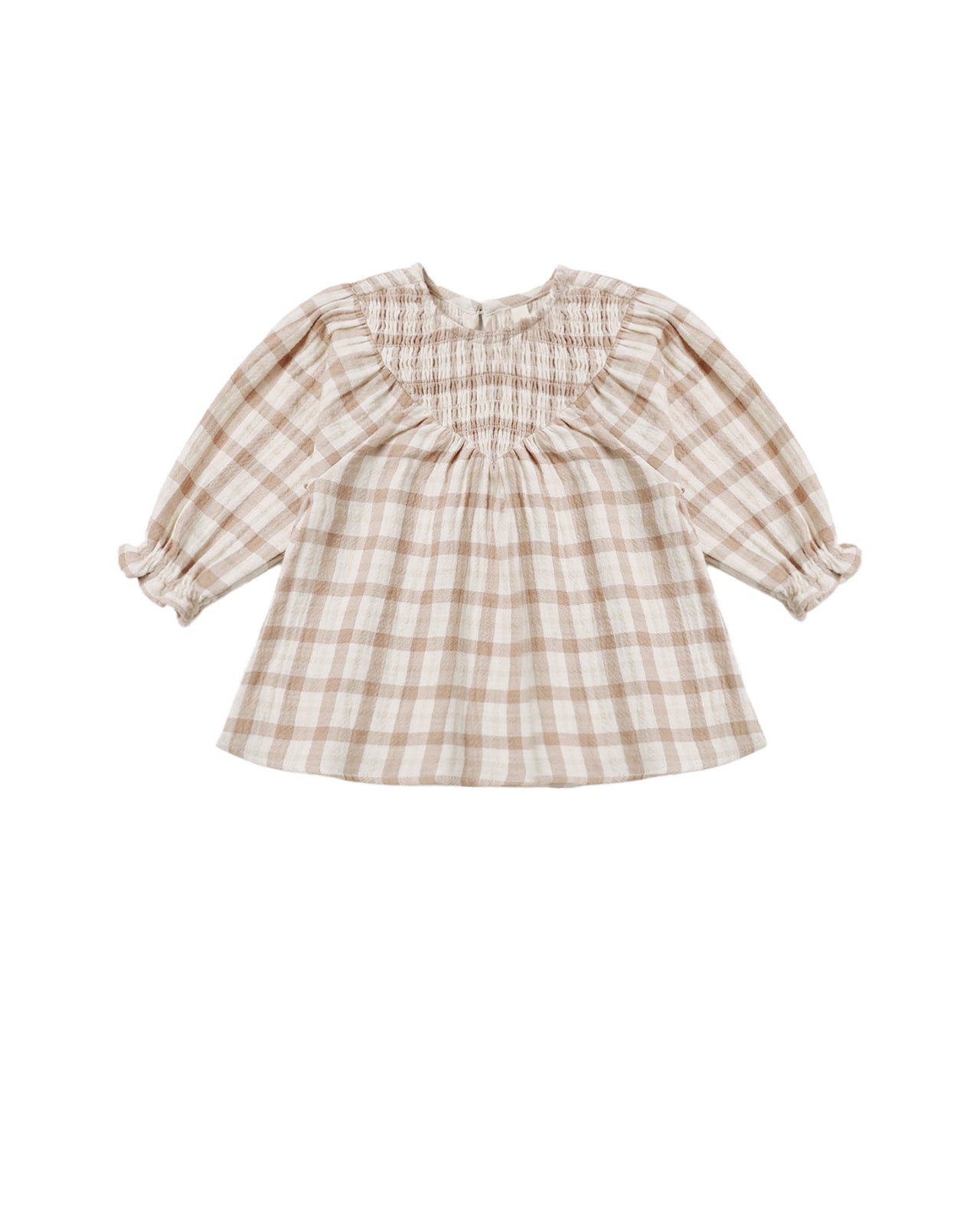 V Smocked Dress- Rustic Plaid