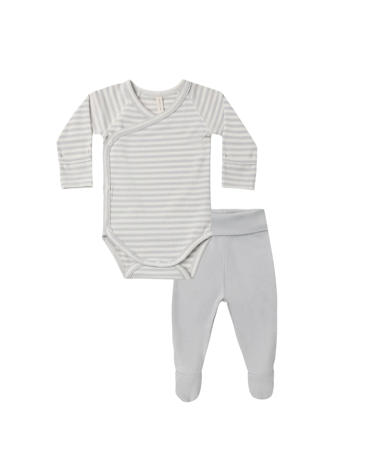 Side Snap Bodysuit + Pant Set- Cloud Stripe