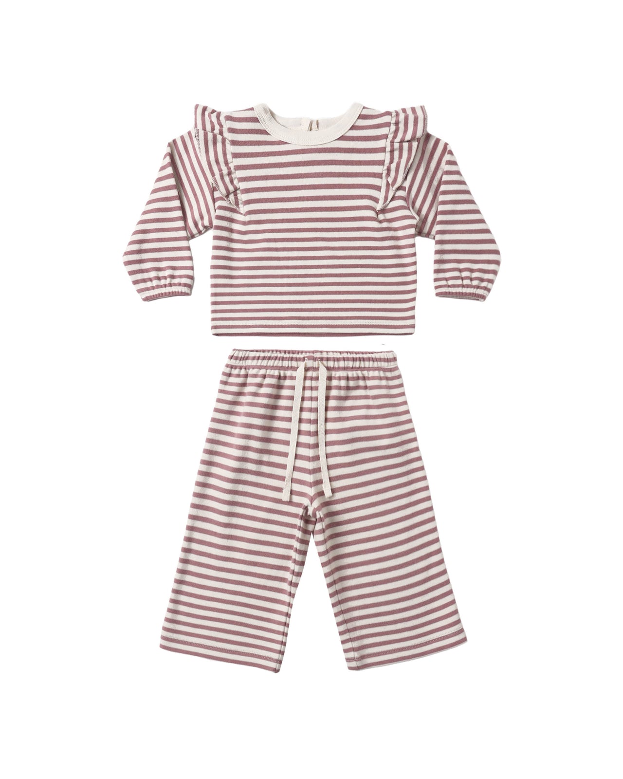 Mulberry Stripe Ruffle Cozy Set