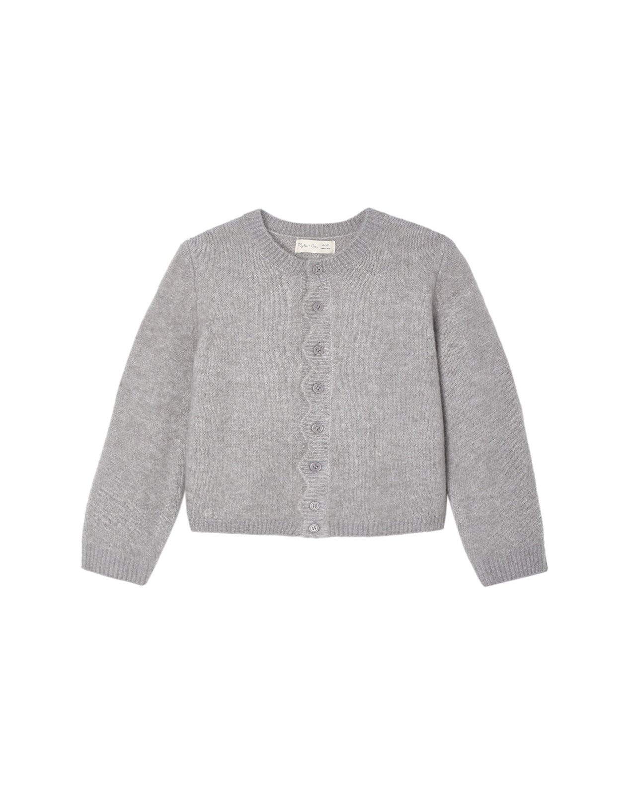 Scallop Cardigan- Dusty Blue
