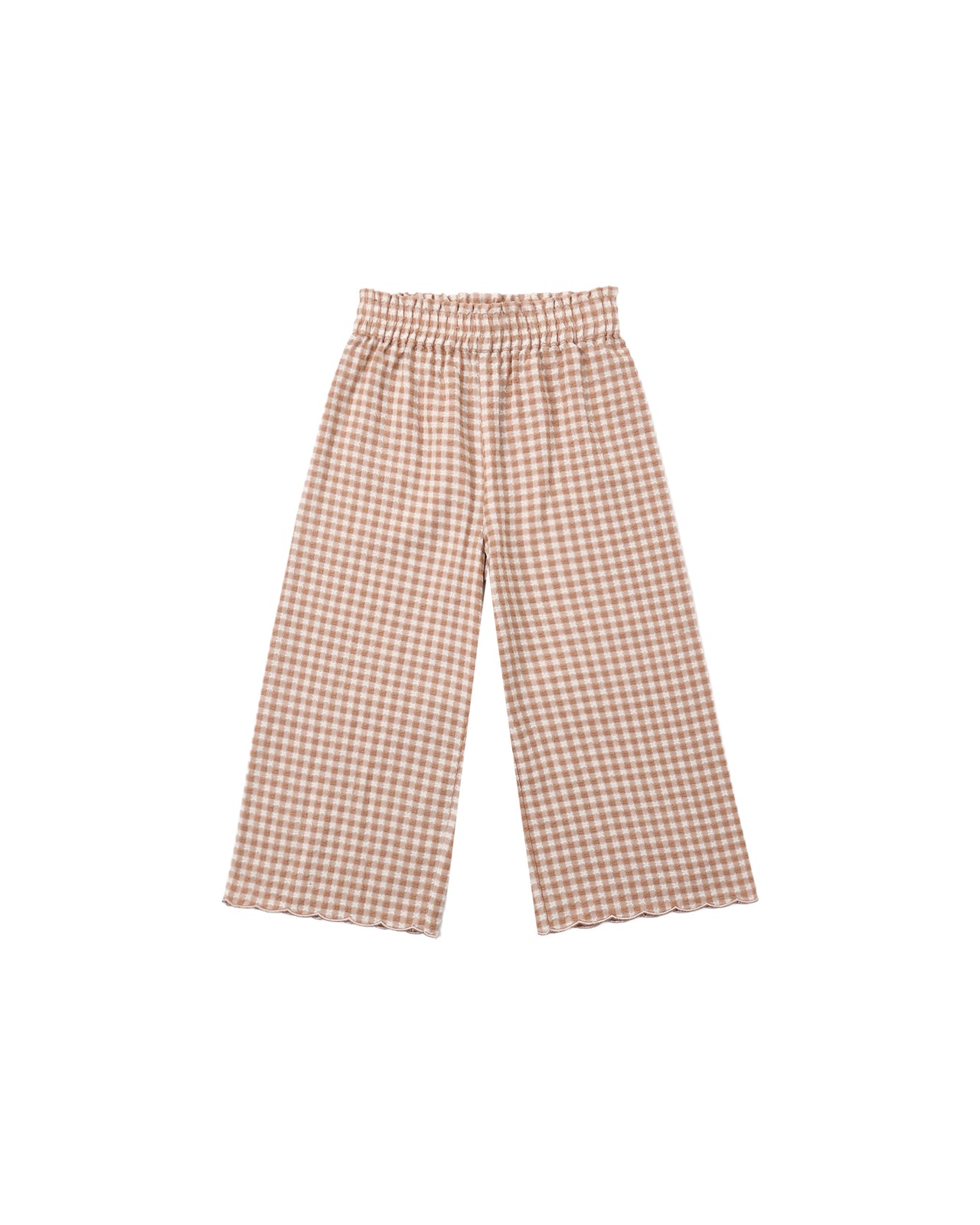 Wide Leg Pant- Fawn Gingham
