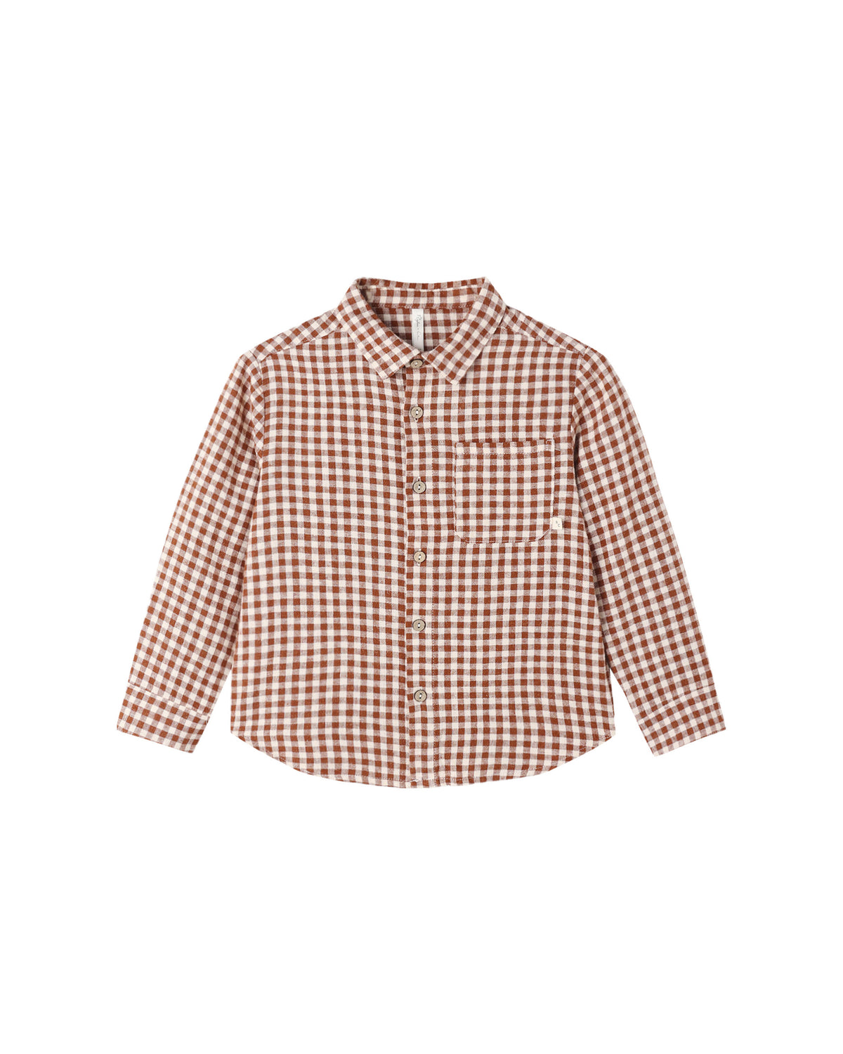 Collared Long Sleeve Shirt- Brick Check