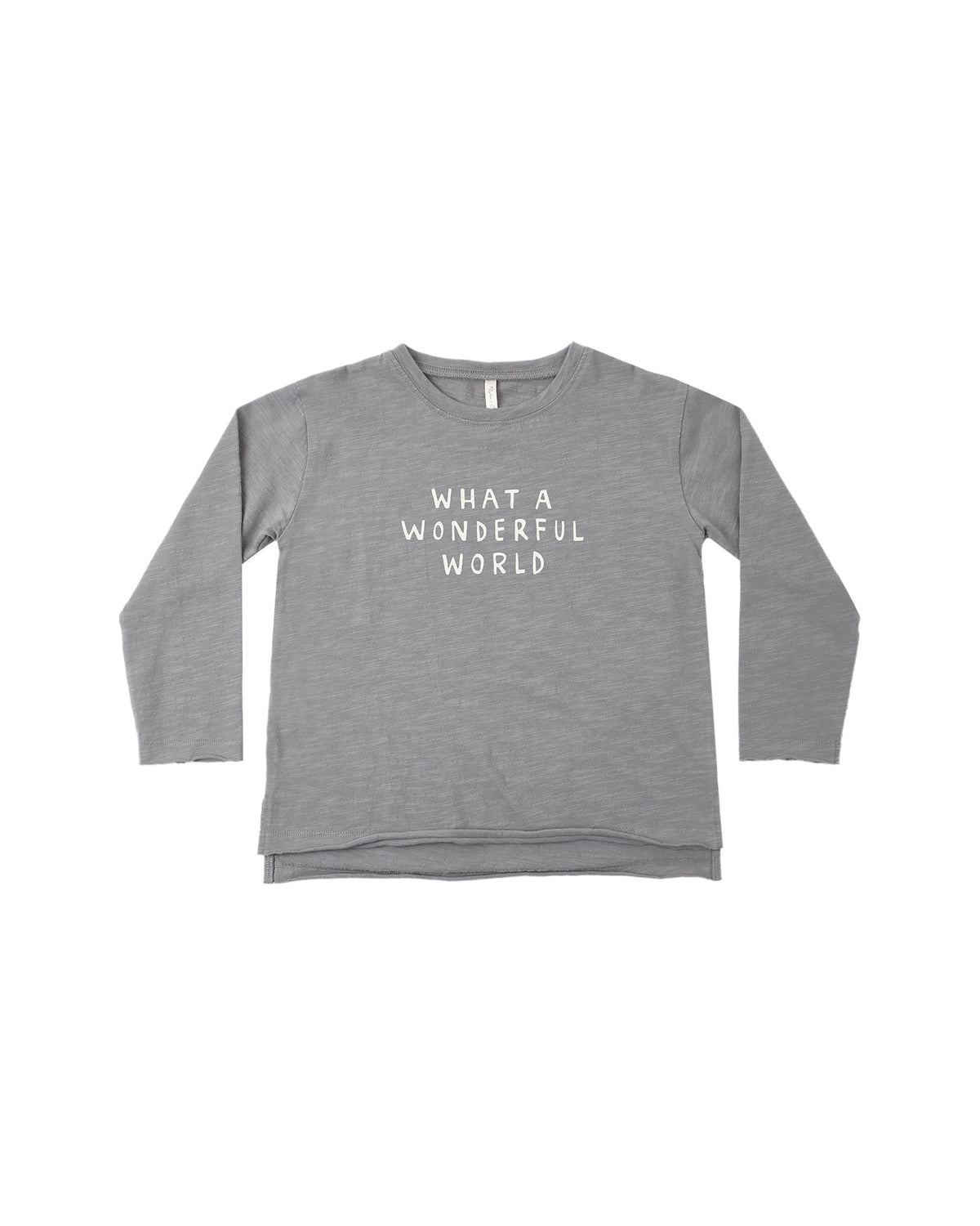 Raw Edge Long Sleeve Tee- Wonderful World