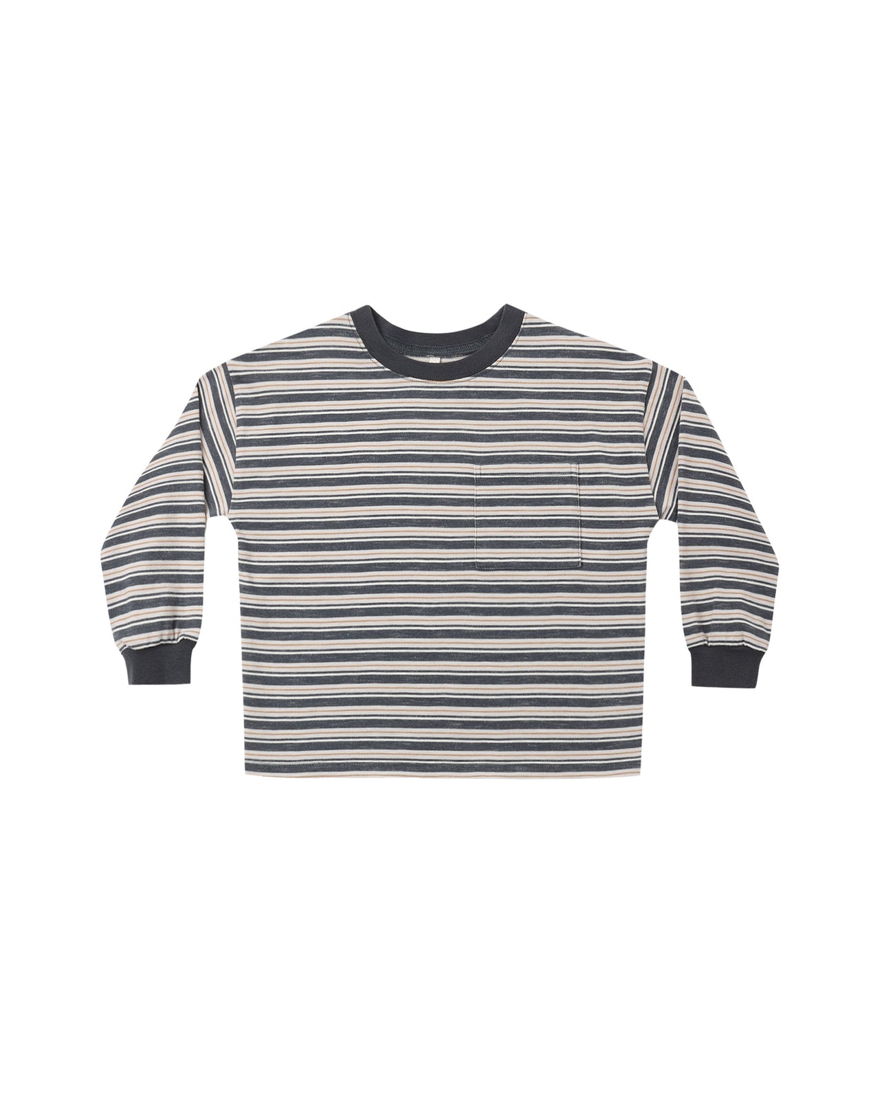 Relaxed Long Sleeve Tee- Blue Stripe