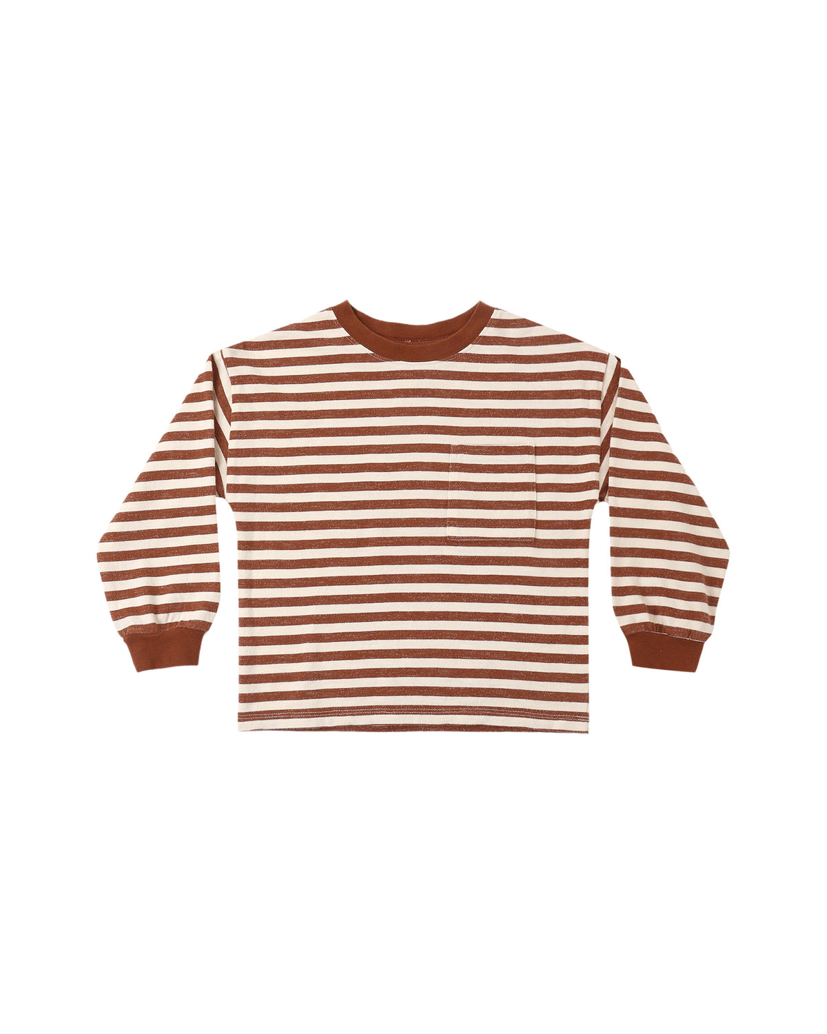 Relaxed Long Sleeve Tee- Brick Stripe