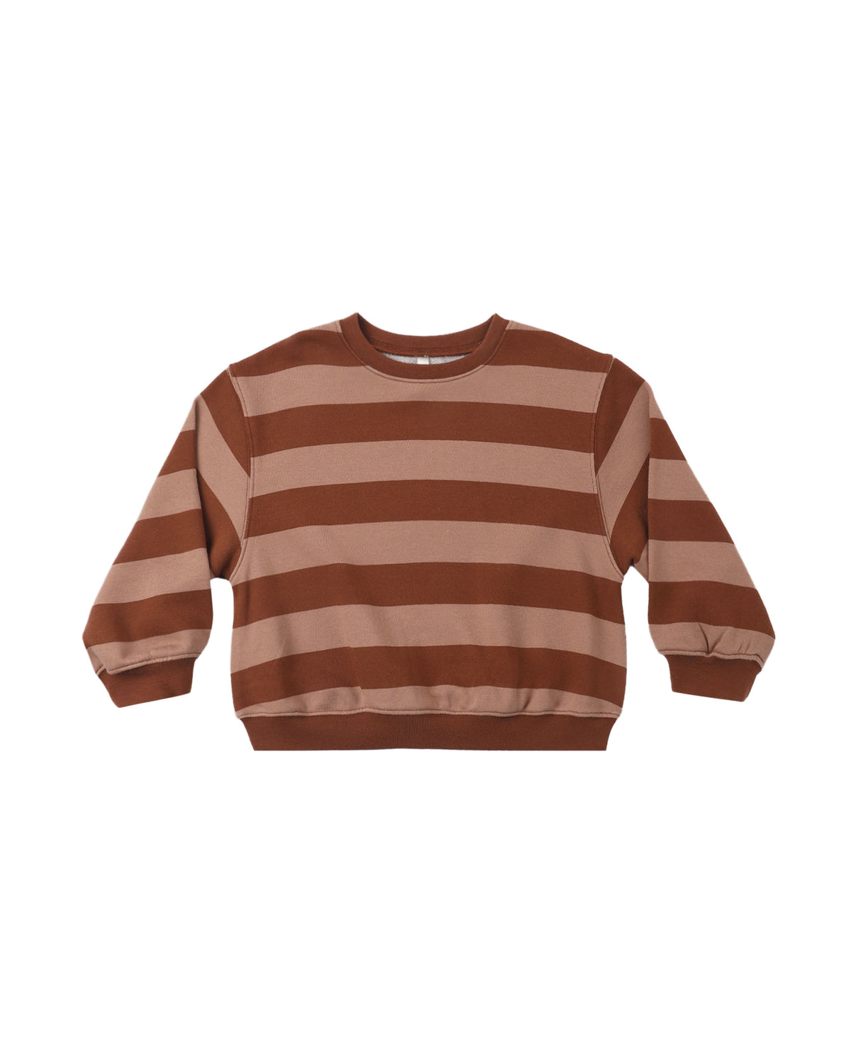 Oversized Sweatshirt- Brick + Clay Stripe