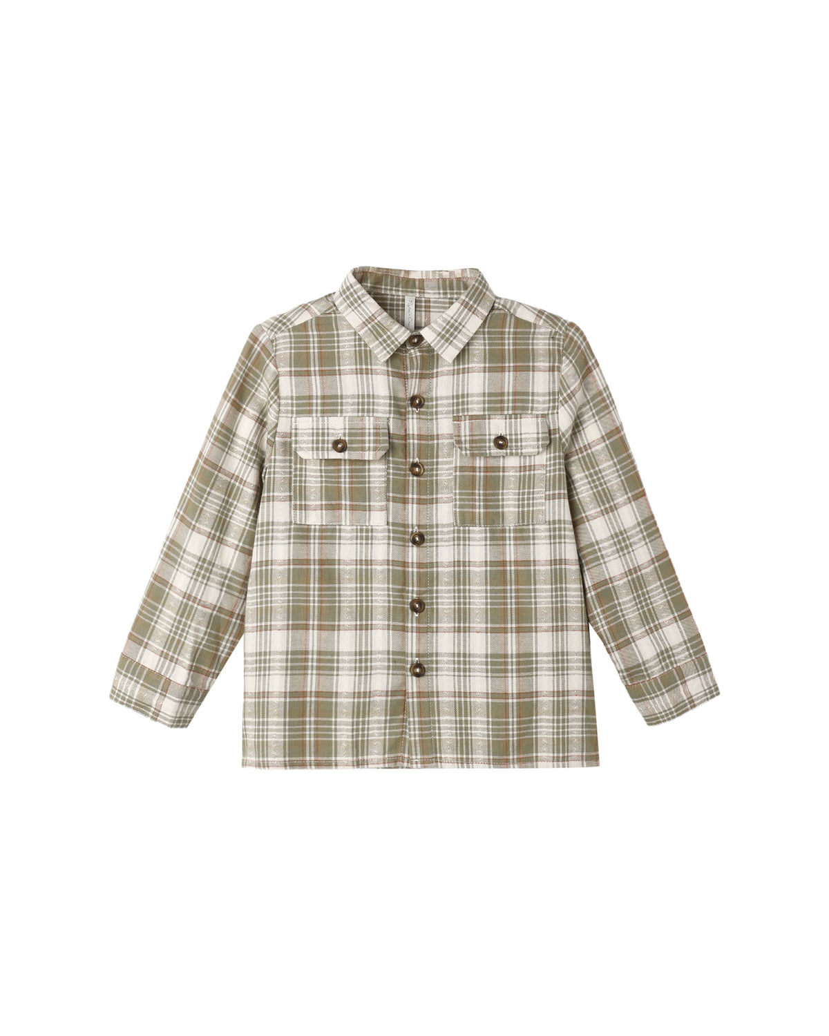 Pocketed Corduroy Shirt- Olive Dobby Plaid