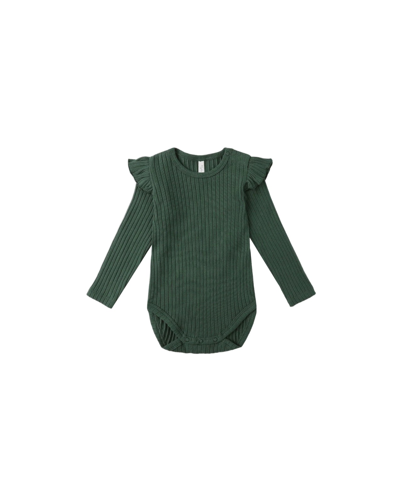 Green Shoulder Ruffle Bodysuit