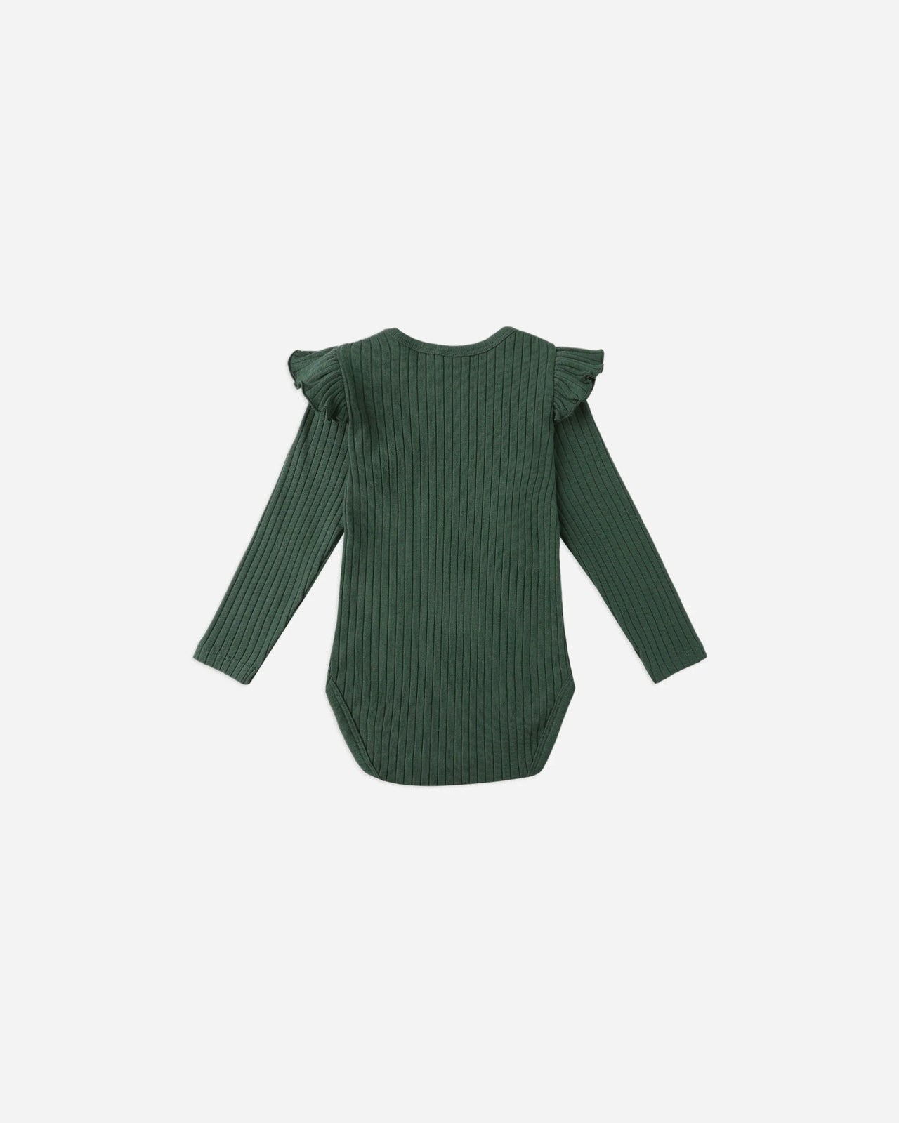 Green Shoulder Ruffle Bodysuit