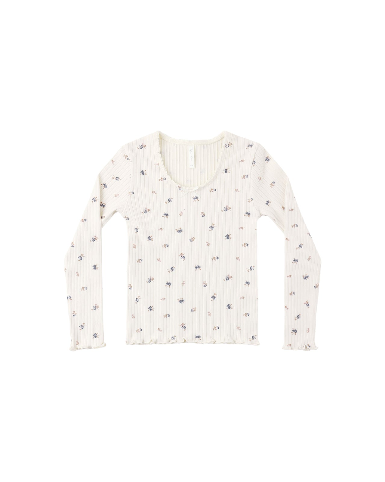Ribbed Long Sleeve- Natural Ditsy