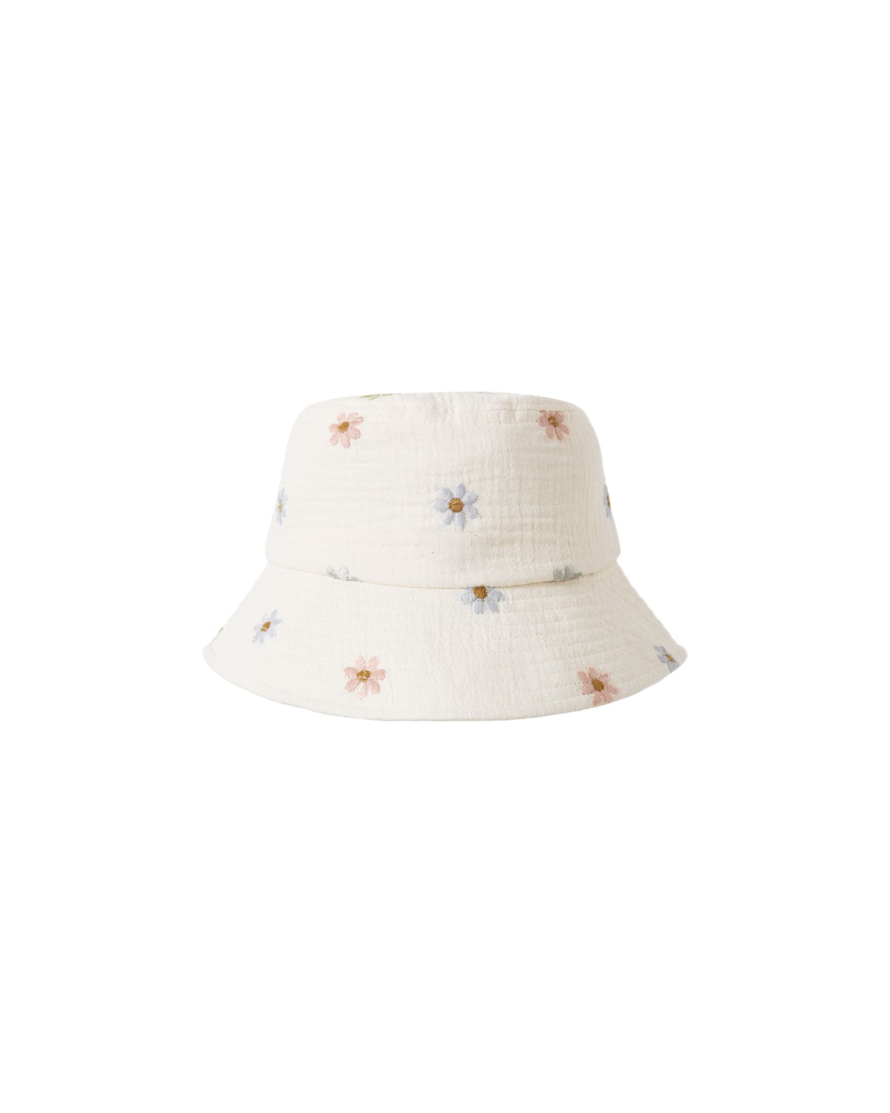 Embroidered Daises Bucket Hat