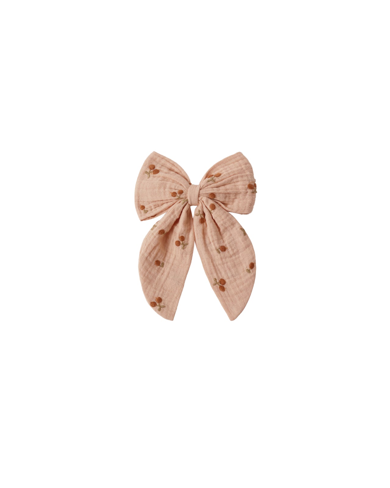 Cherry Embroidery Oversized Bow