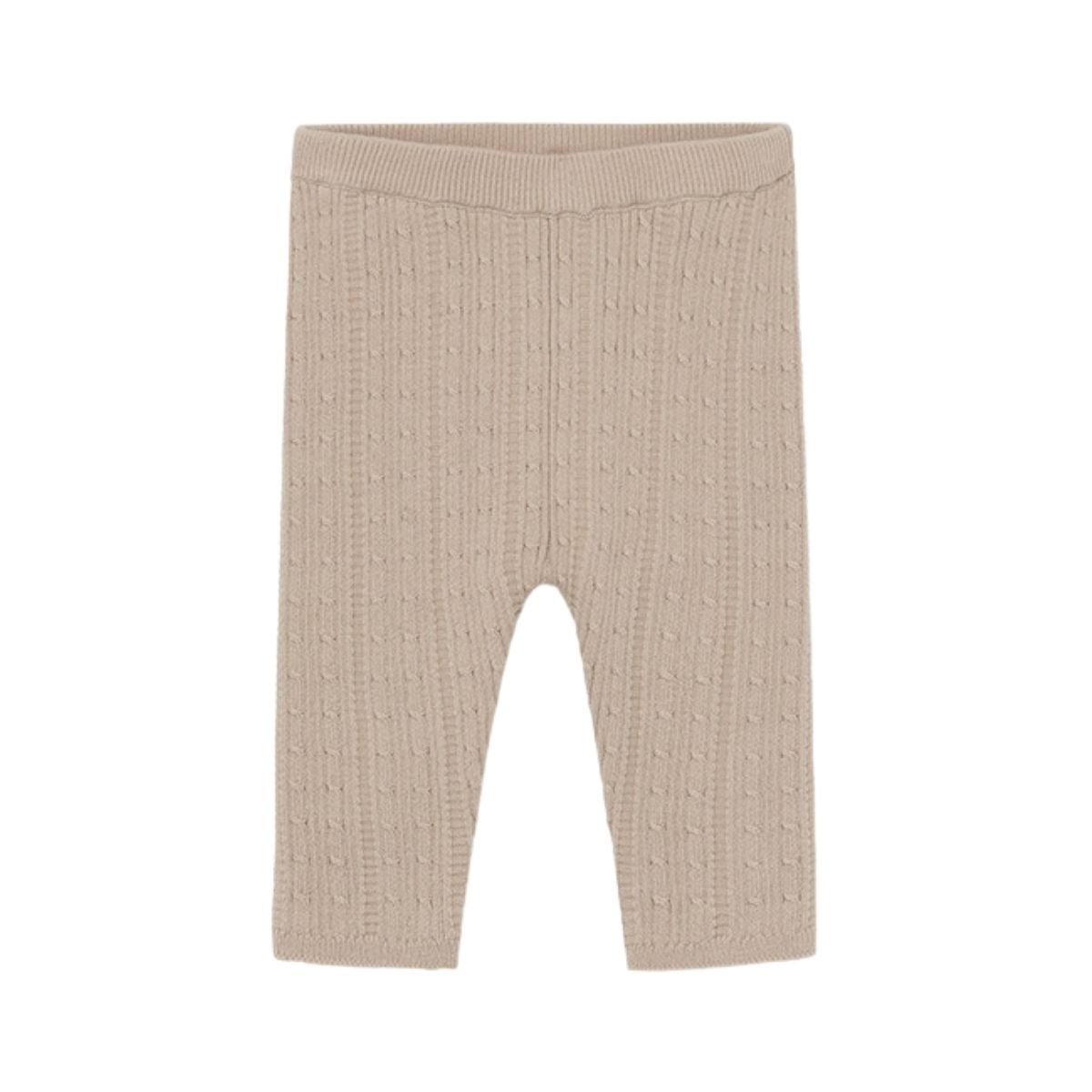 Baby Girl Tan Cable Knit Leggings