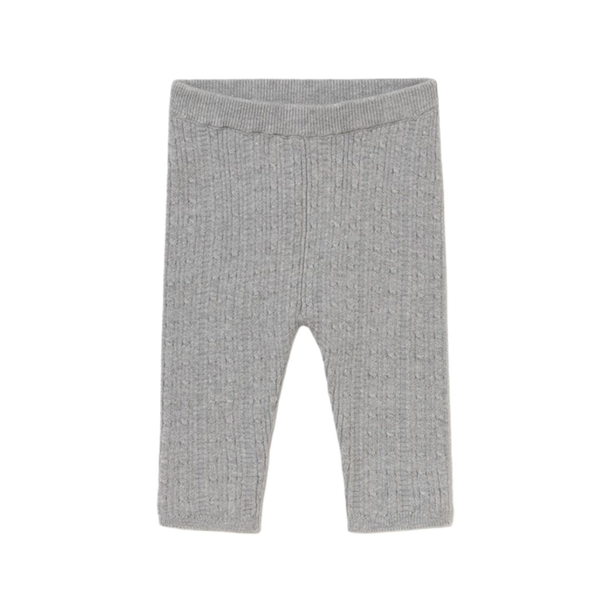 Baby Girl Grey Cable Knit Leggings