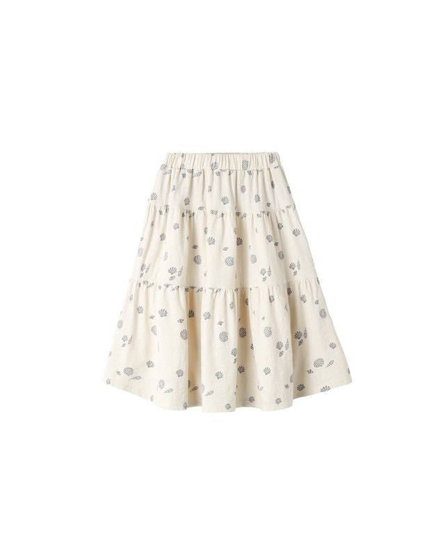 Tiered Midi Skirt- Seashells