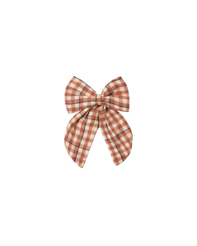 Poppy Gingham Oversized Bow