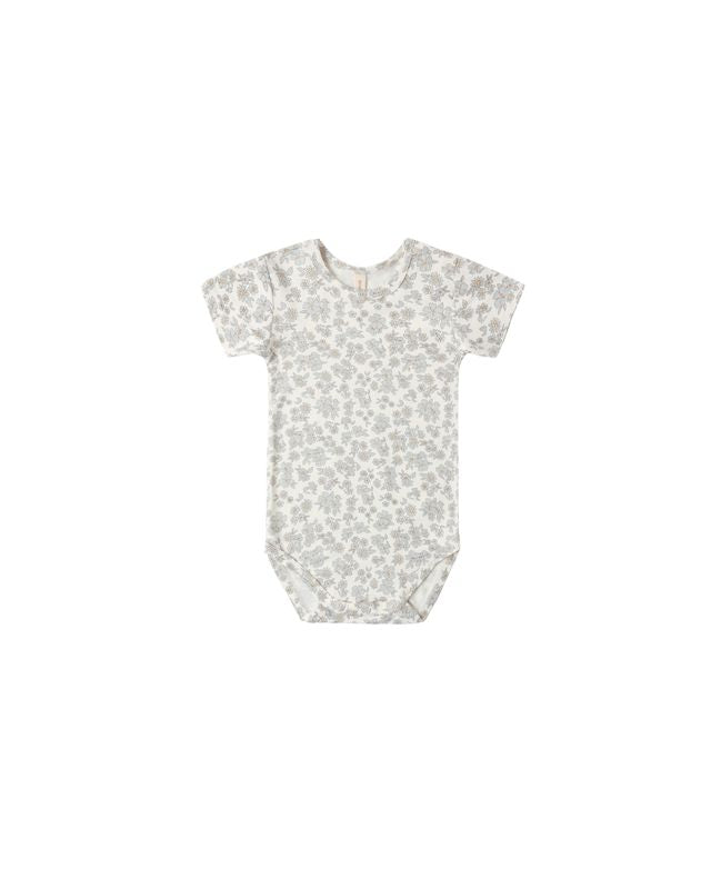 Bamboo Short Sleeve Bodysuit- Blue Floral
