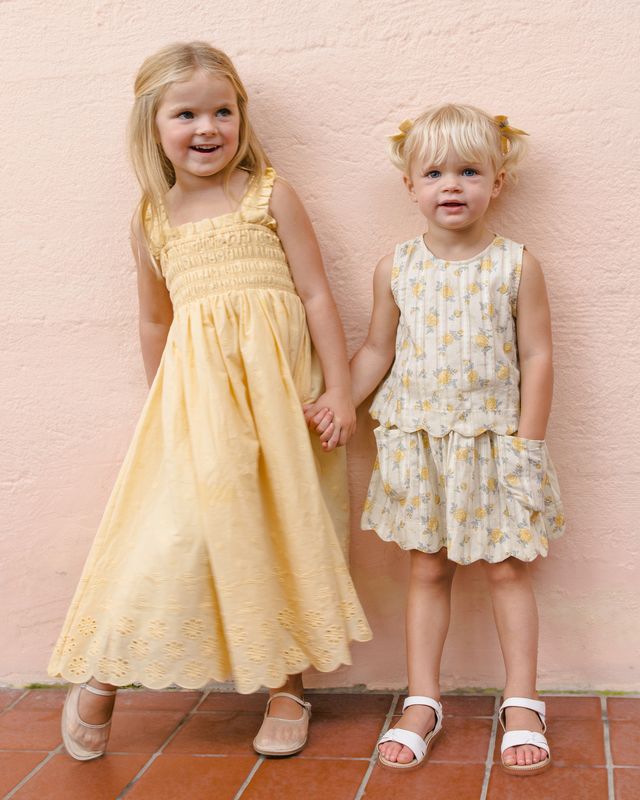 Lemon Ditsy Flower Lenny Top