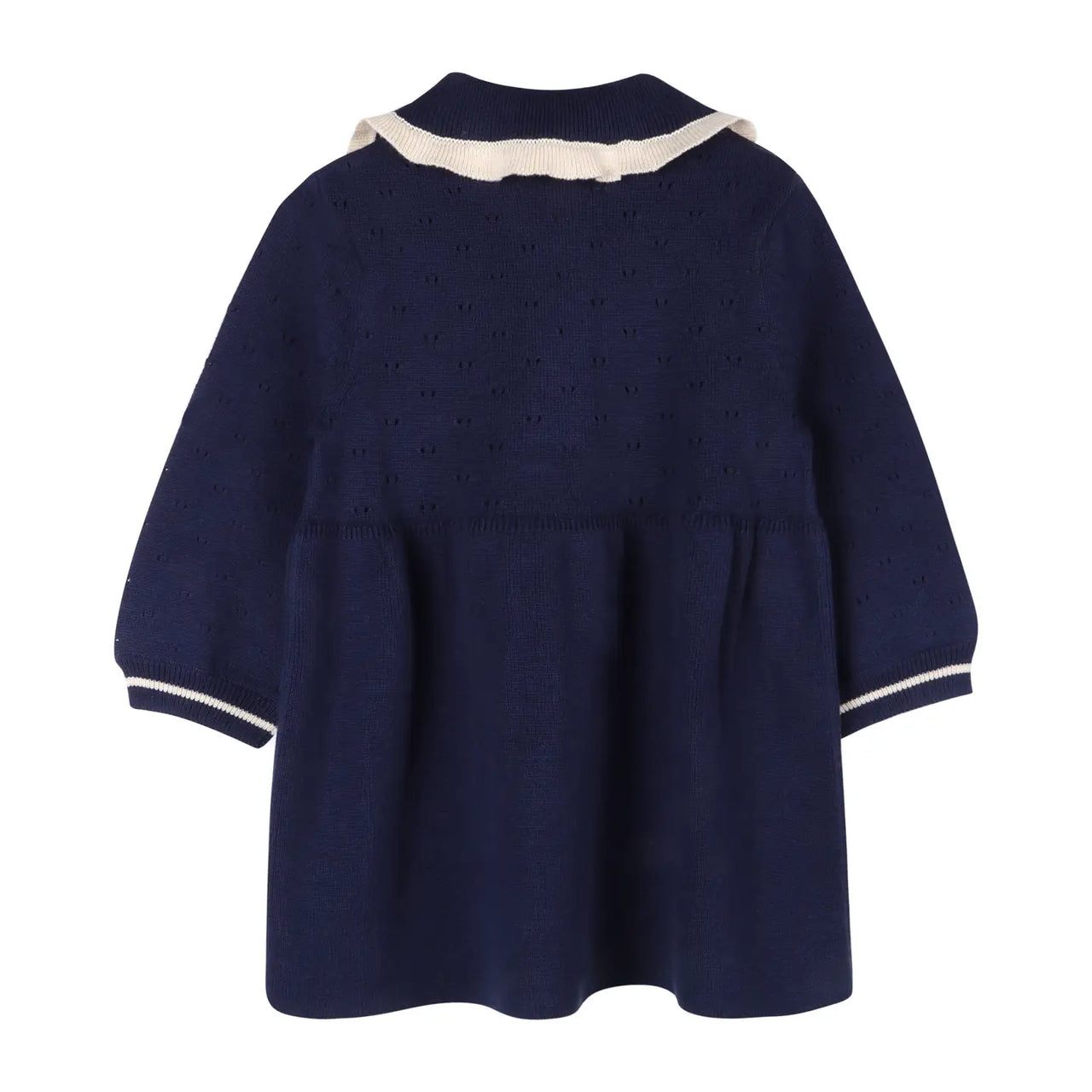 Organic Adeline Ruffle Collar Sweater Knit Baby Dress