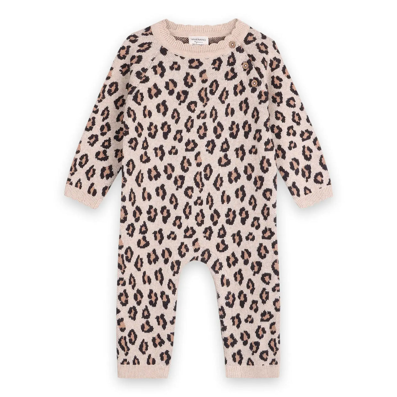 Organic Leopard Jacquard Knit Jumpsuit