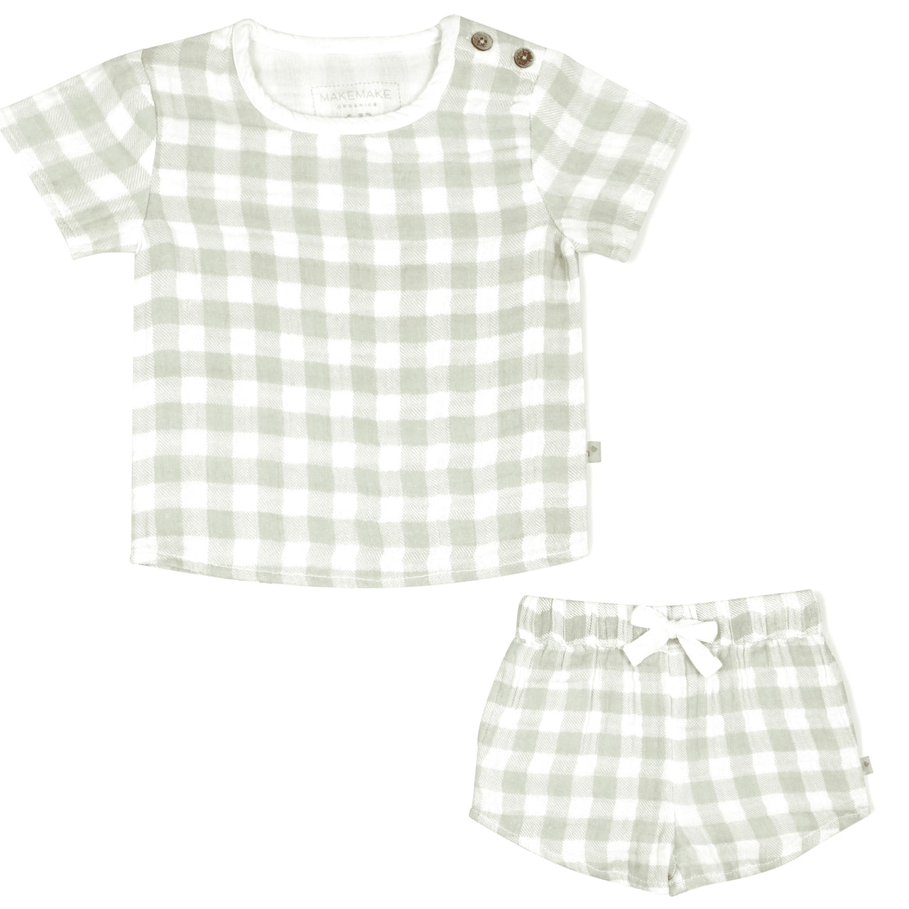 Organic Top and Shorts Set- Gingham