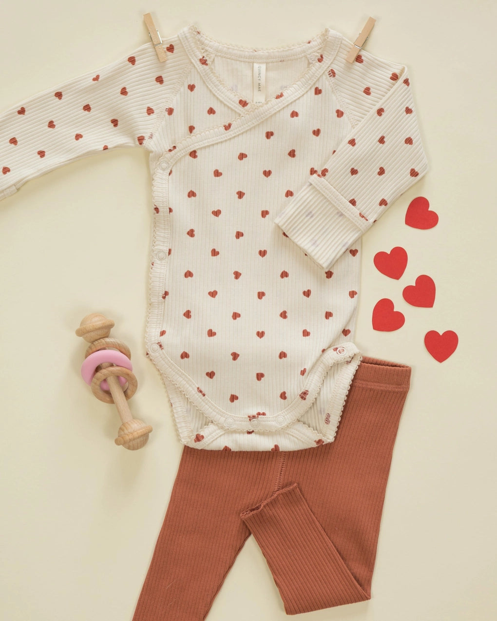 Red Hearts Side Snap Bodysuit