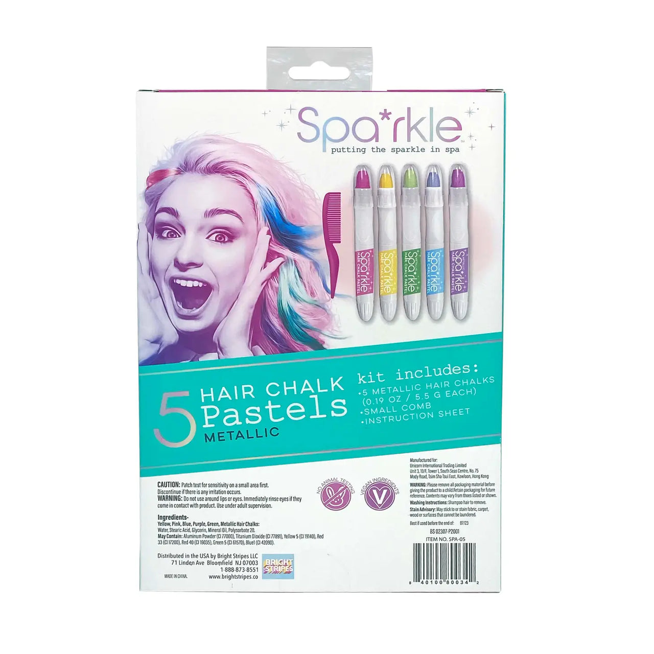 Spa*rkle 5 Hair Chalk Pastels- Metallic