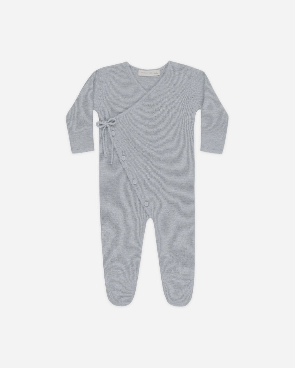 Heathered Dusty Blue Wrap Knit Footie