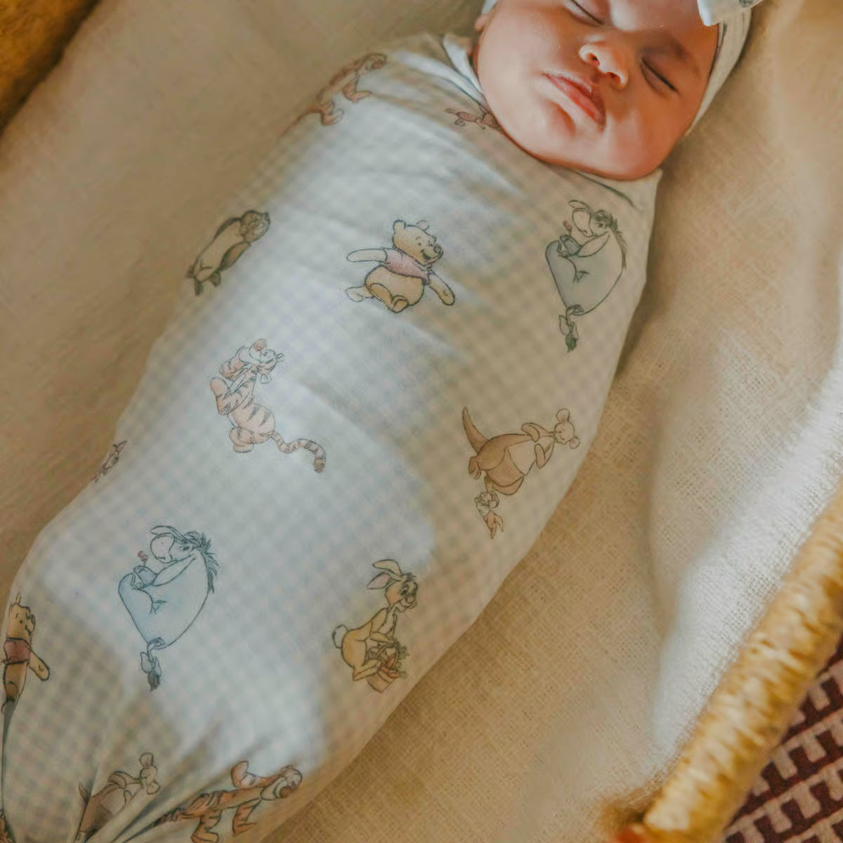 Knit Swaddle Blanket- Pooh & Friends