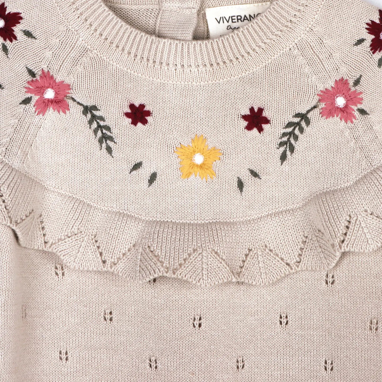 Organic Florence Floral Embroidered Pointelle Jumpsuit