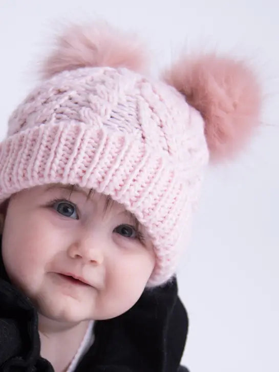 Blush Pink Fluffer Beanie Hat