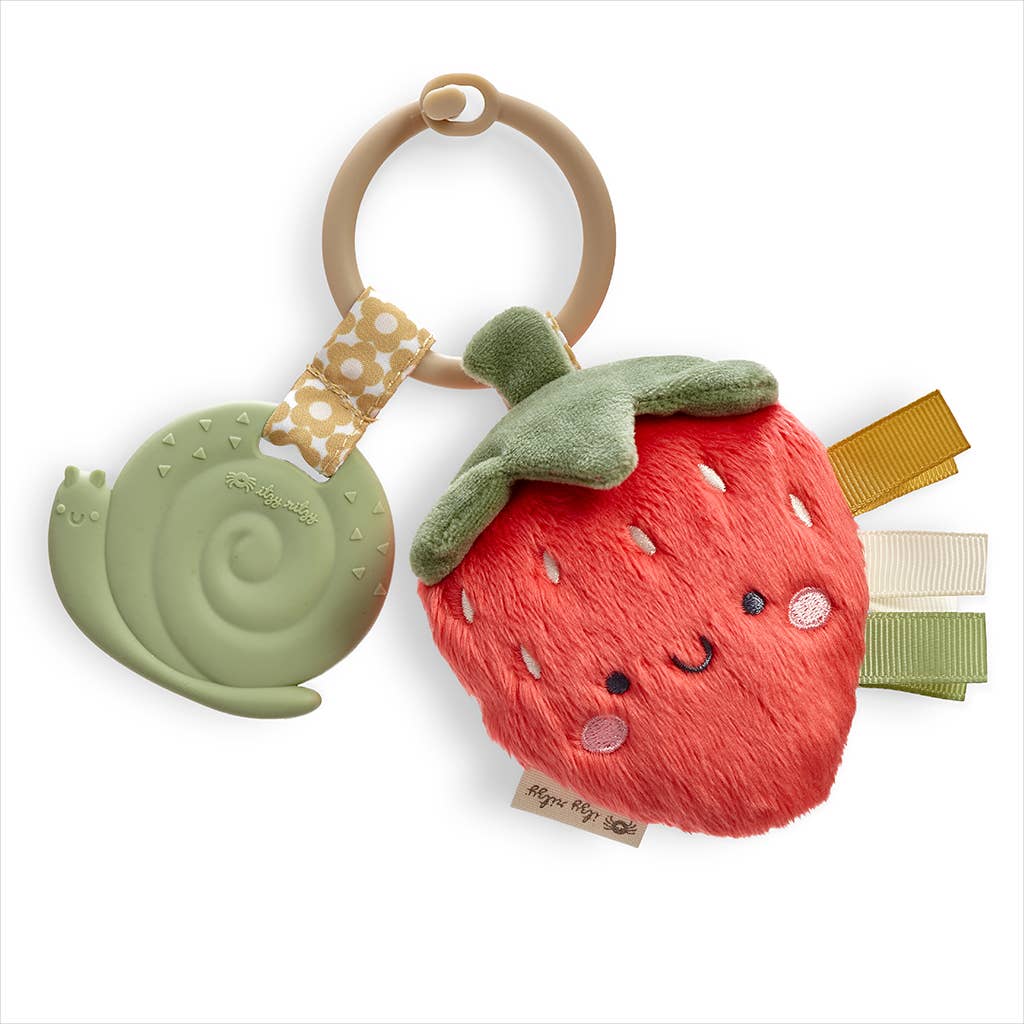 Itzy Pal™ Plush + Teether- Strawberry