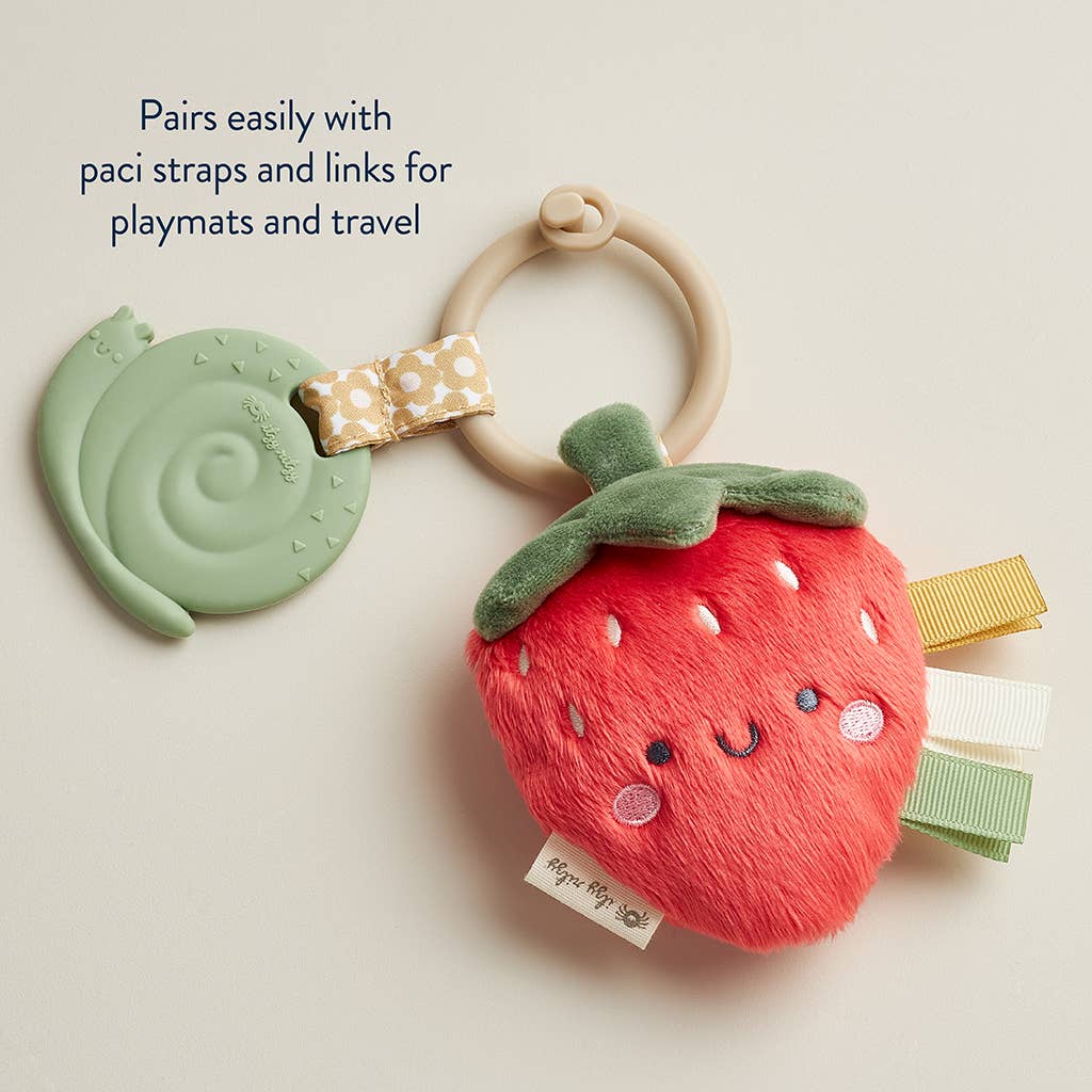 Itzy Pal™ Plush + Teether- Strawberry