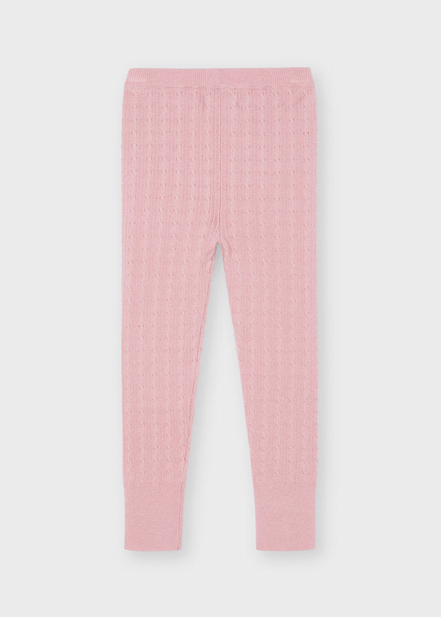Pink Cable Knit Leggings