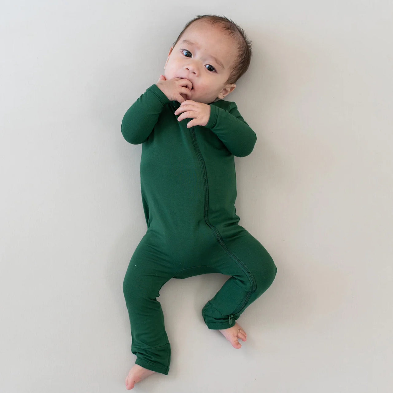 Zippered Romper- Forest