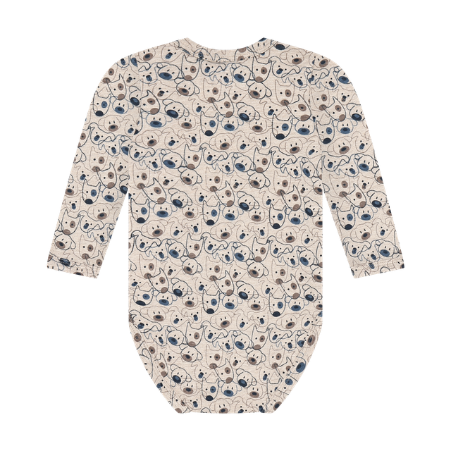 Long Sleeve Bodysuit- Beige Melange