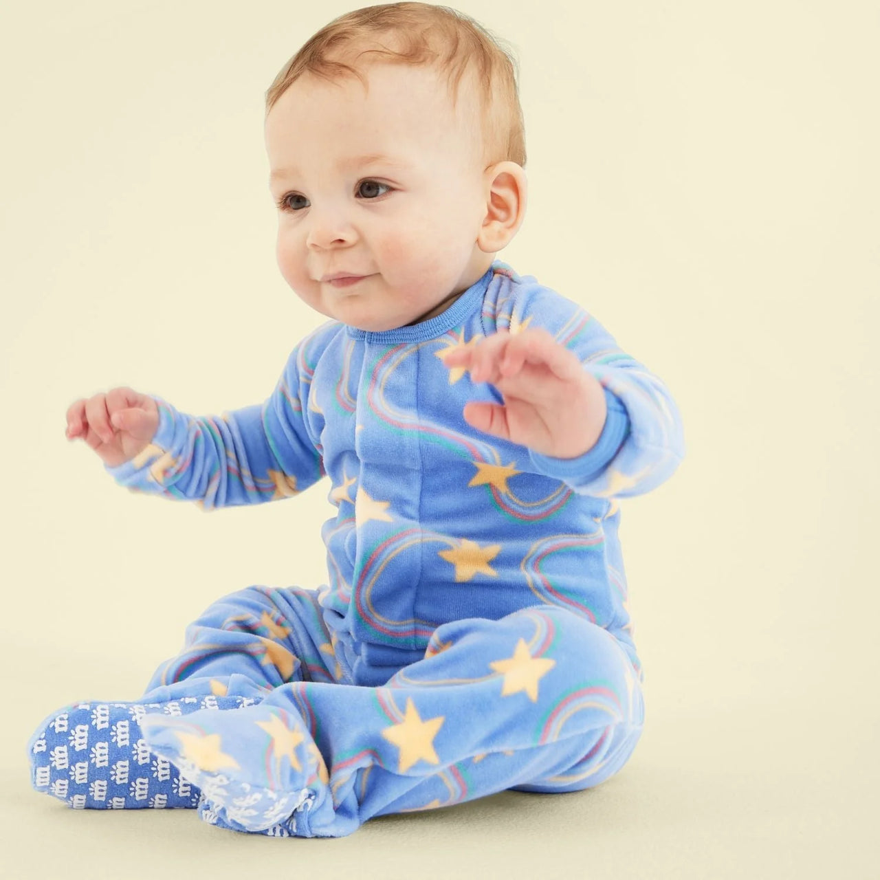 Magnetic Velour Footie- Starry Nights