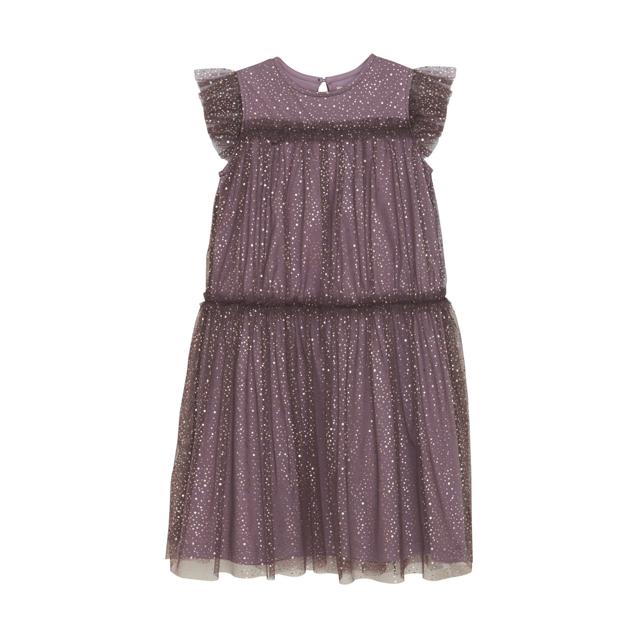 Sea Fog Glitter Tiered Dress