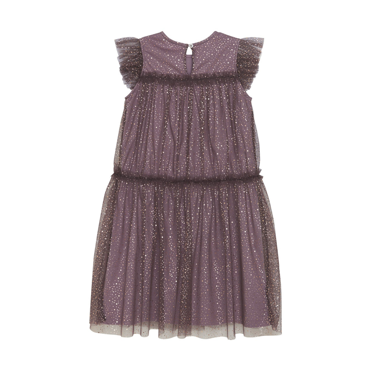 Sea Fog Glitter Tiered Dress