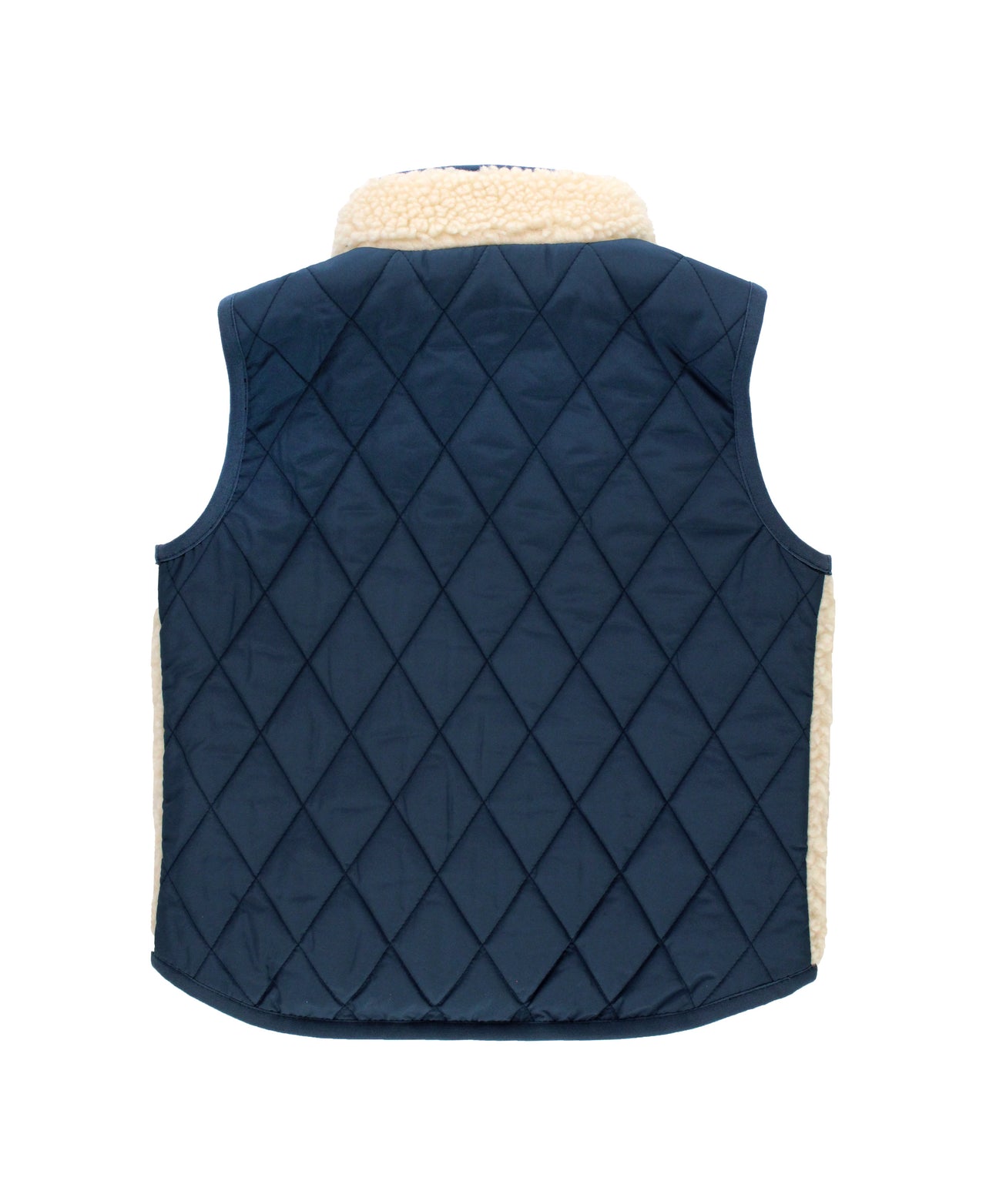 Dark Navy Quilted Sherpa Vest