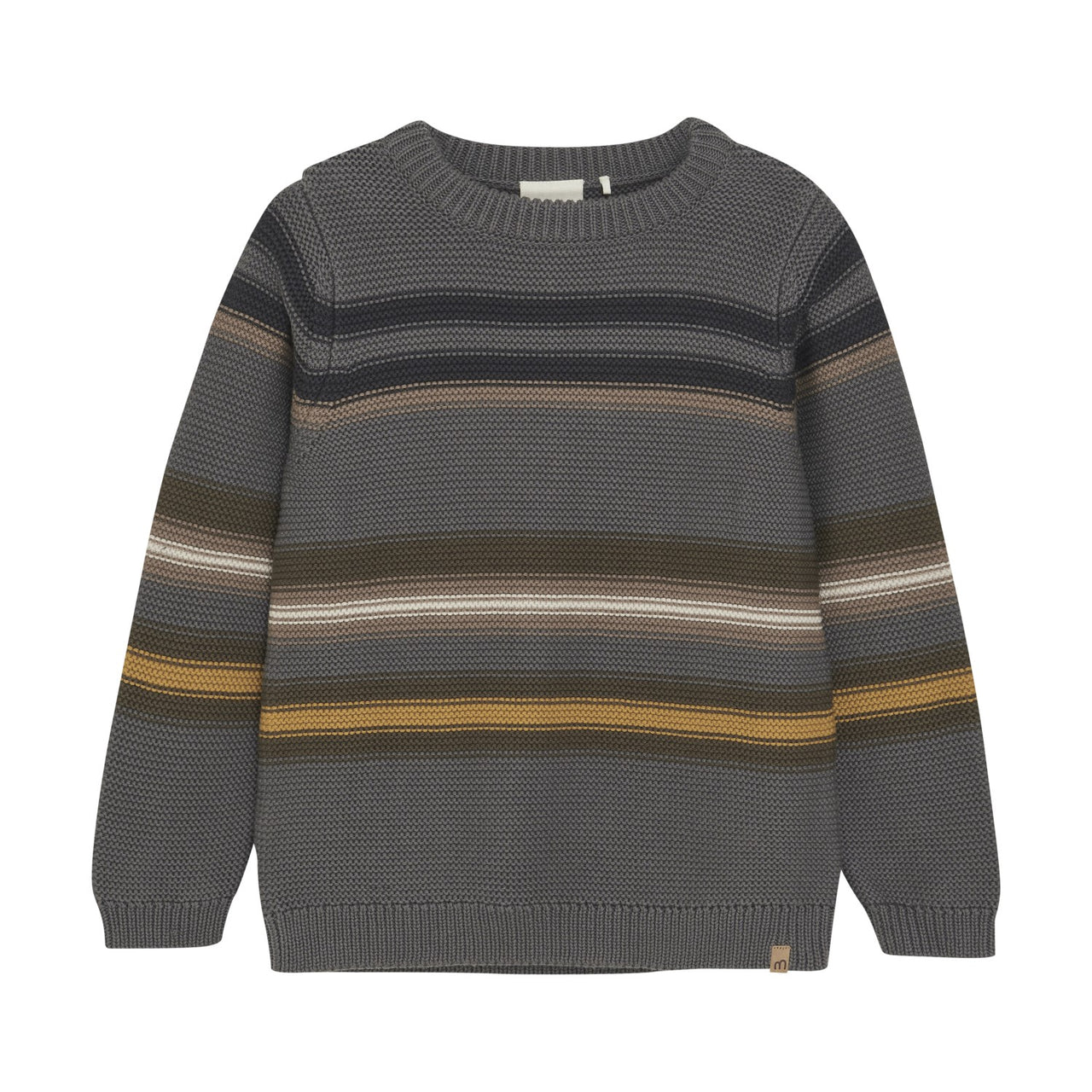 Striped Knit Sweater- Gargoyle