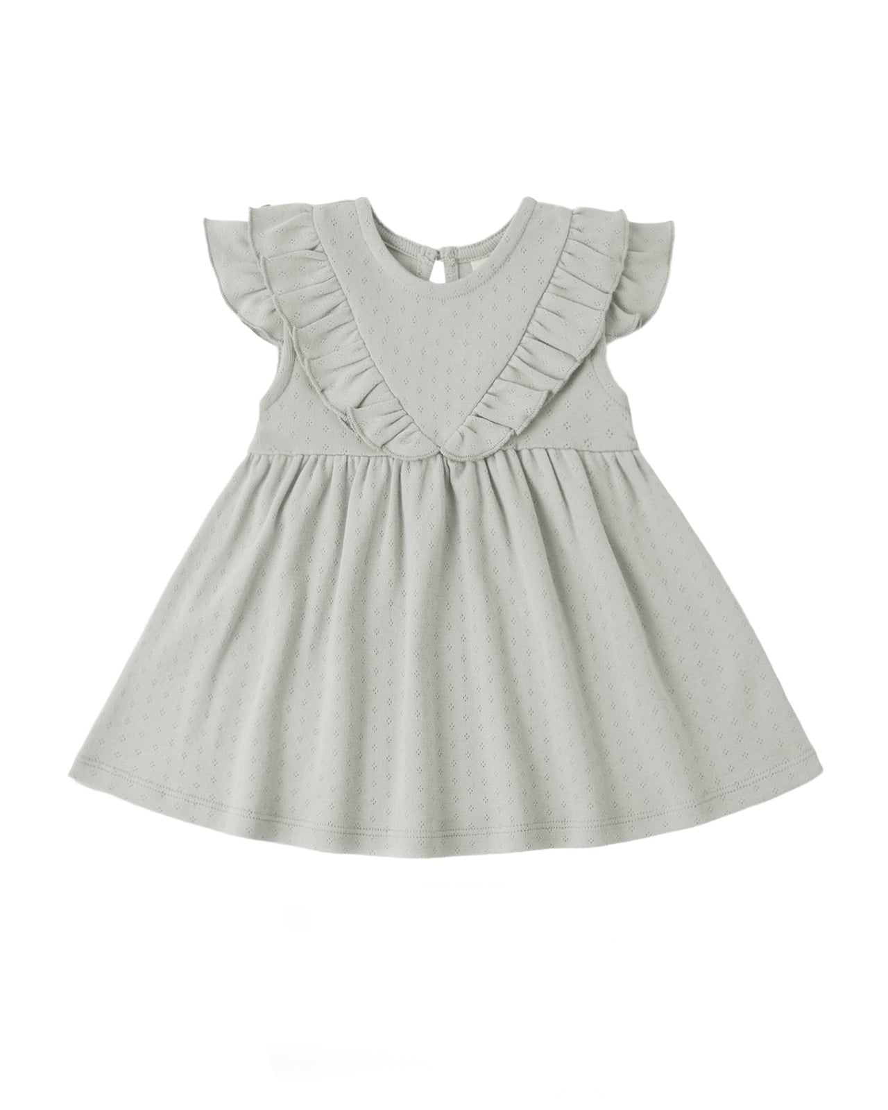 Sleeveless Ruffle V Dress Sage