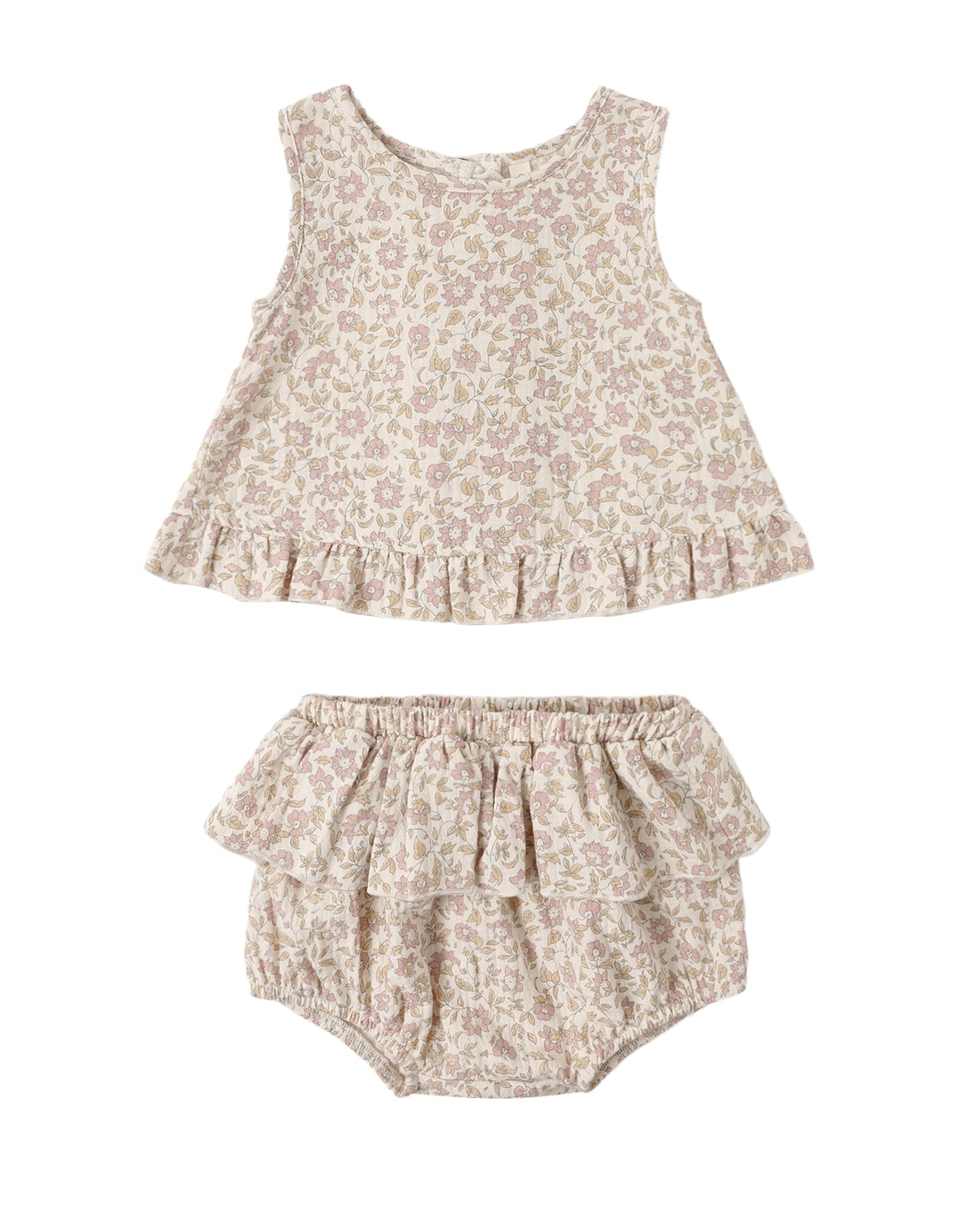 Ruffled Tulip Top + Bloomer Set Dahlia