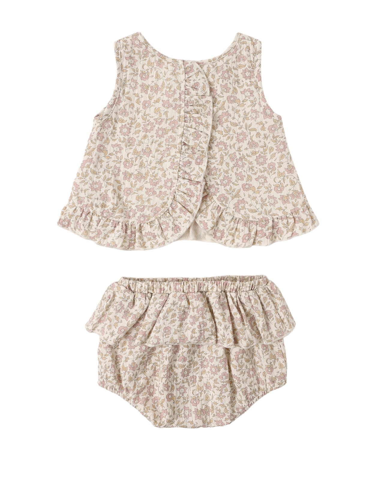 Ruffled Tulip Top + Bloomer Set Dahlia