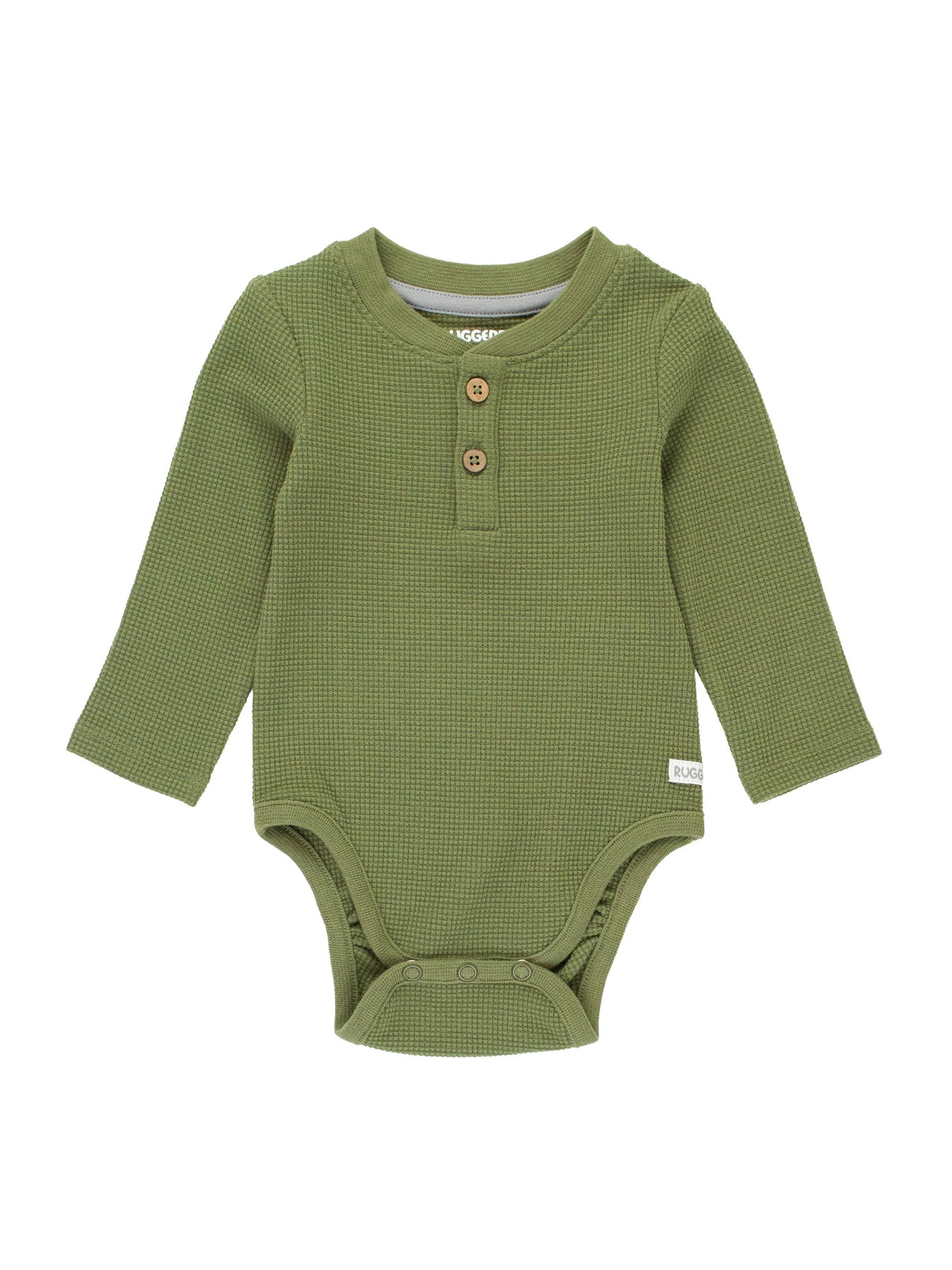 Dusty Olive Waffle Knit Henley Bodysuit