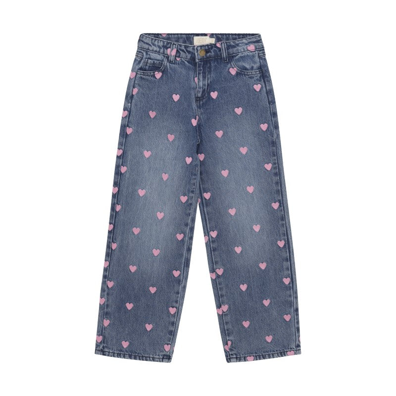 Pink Heart Wide Denim