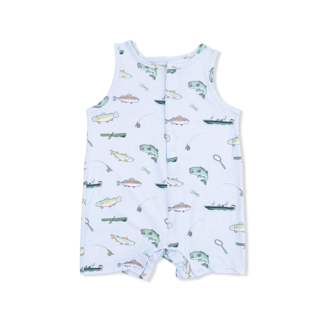 Fishing Sleeveless Shortie Romper