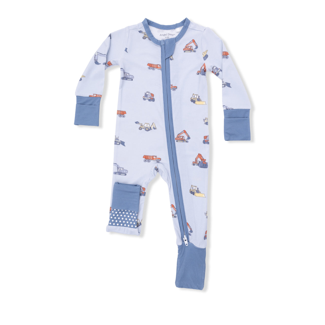 Zippered Romper- Construction Vehicles